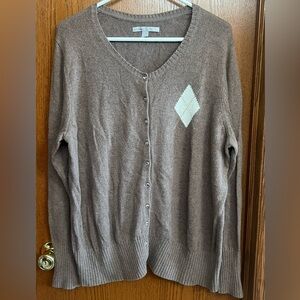 Old Navy Tan Cardigan Sweater With Sparkle Buttons Size XXL